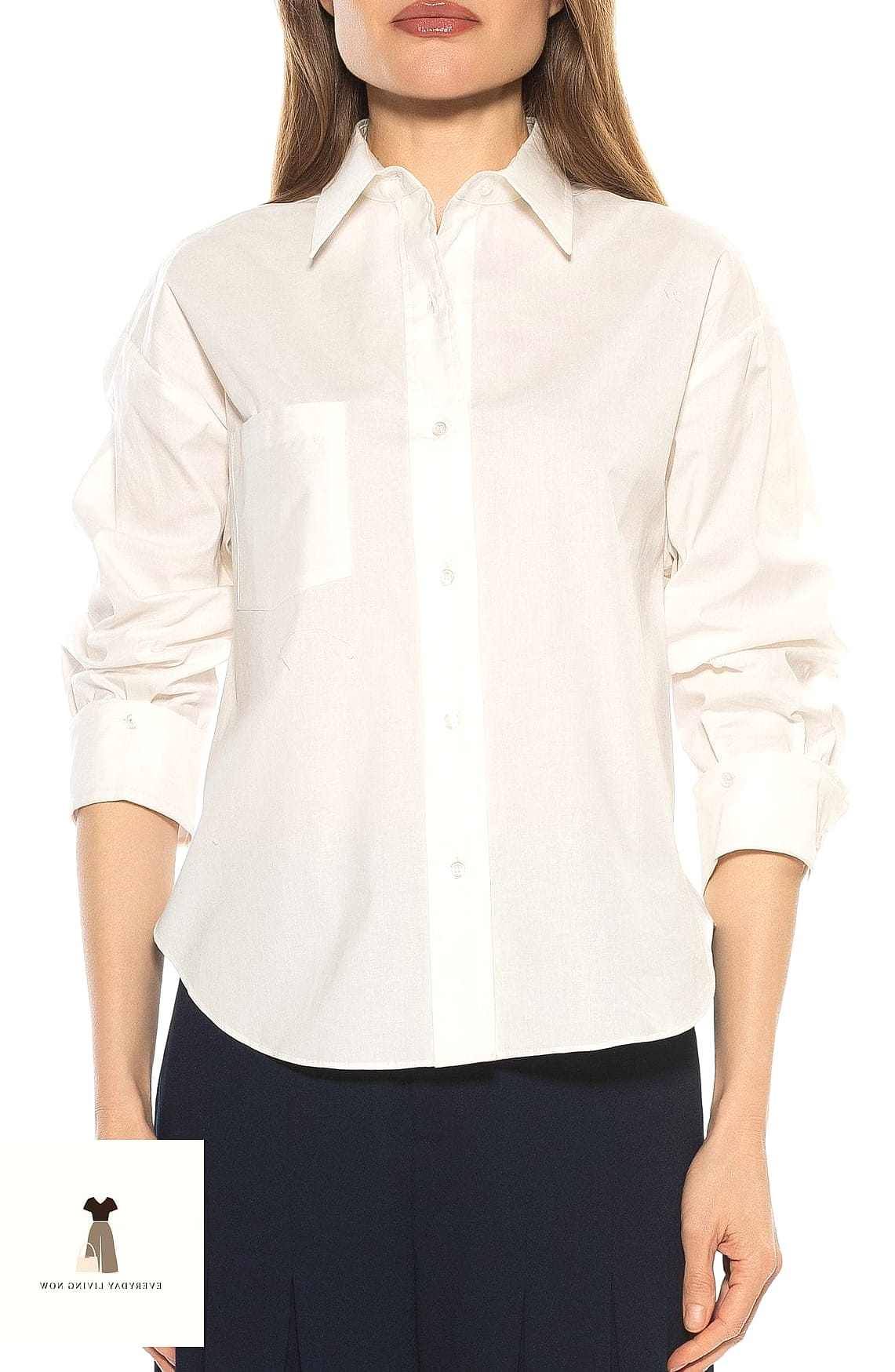 Oversized Button-Down Over a Bodysuit