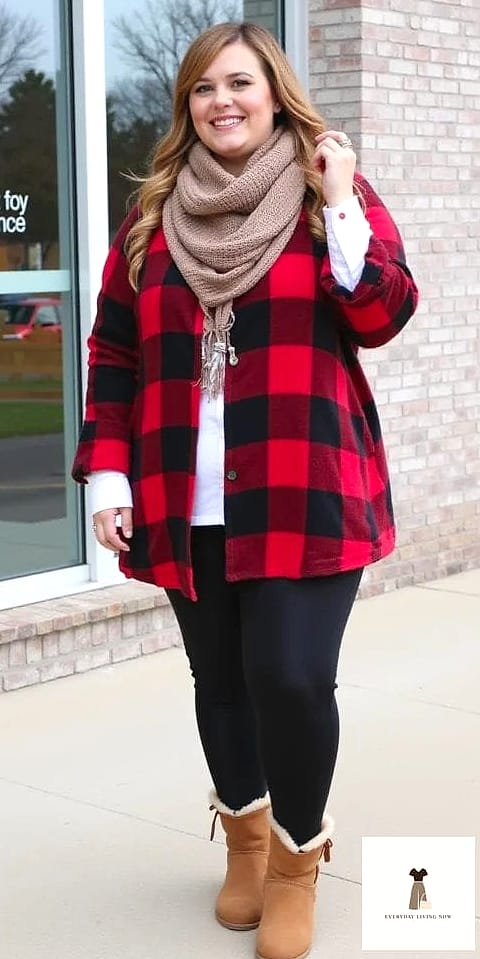 Oversized Flannel Dress With Tall Uggs