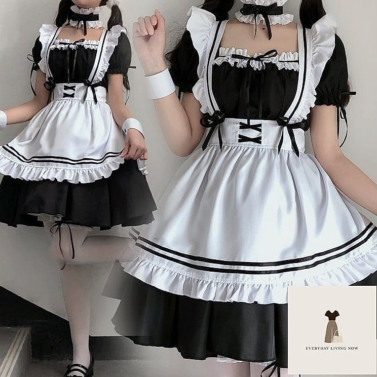 Oversized Puff Sleeve Blouse with Pinafore Skirt