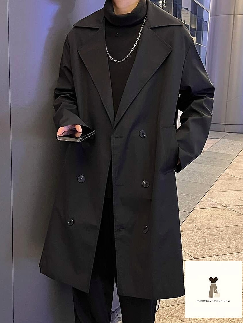 Oversized Trench Coat Over Leggings