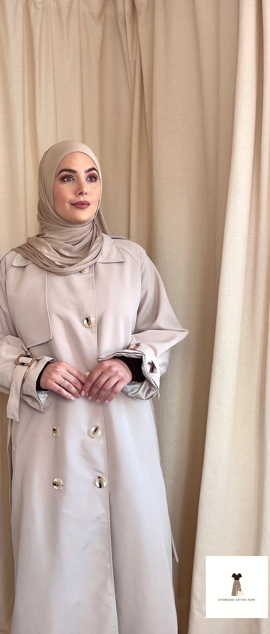 29 Abaya Outfit That Are Absolutely Stunning 18 Oversized Trench-Style Abaya