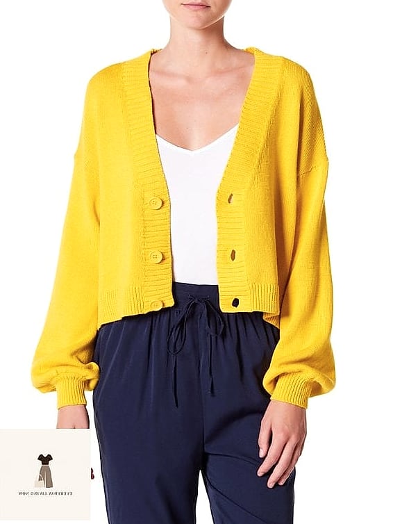 27 Yellow Outfit Every Style Lover Needs to See 6 Pastel Yellow Cardigan Over a Slip Dress