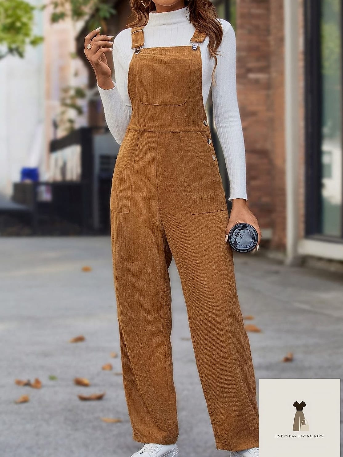 Pinstripe Overalls for a Work-Casual Look