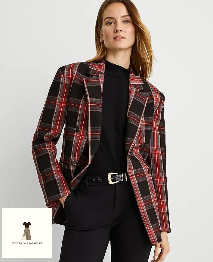 Plaid Blazer, Straight Denim
