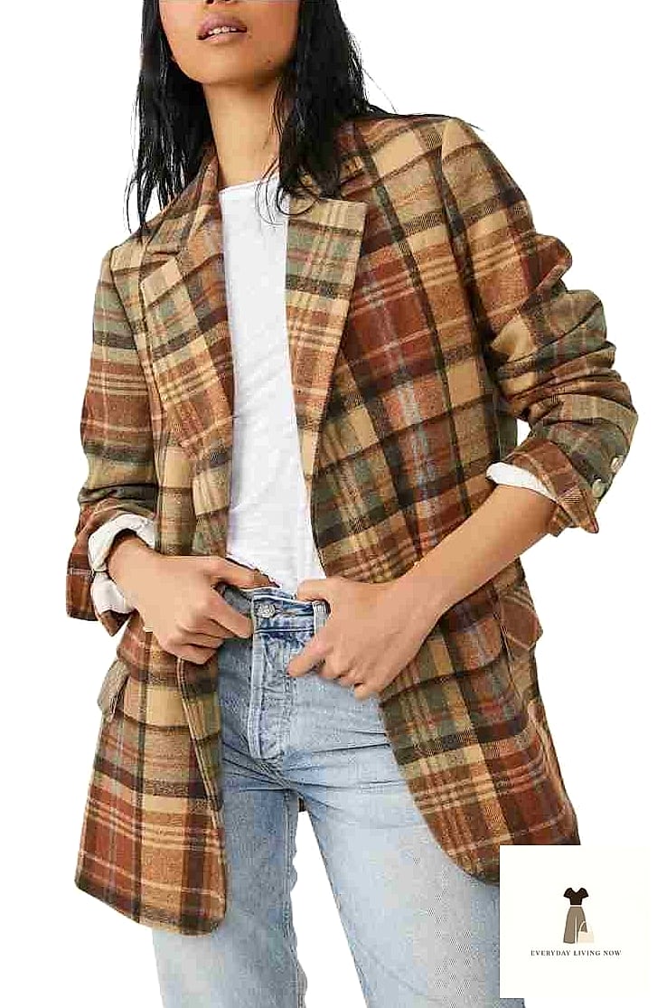 Plaid Blazer and Trouser Set