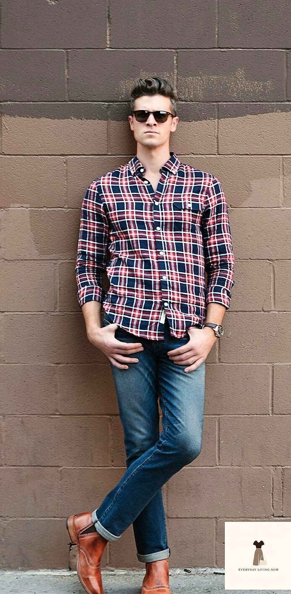 The Plaid Shirt Layered Over a Tank