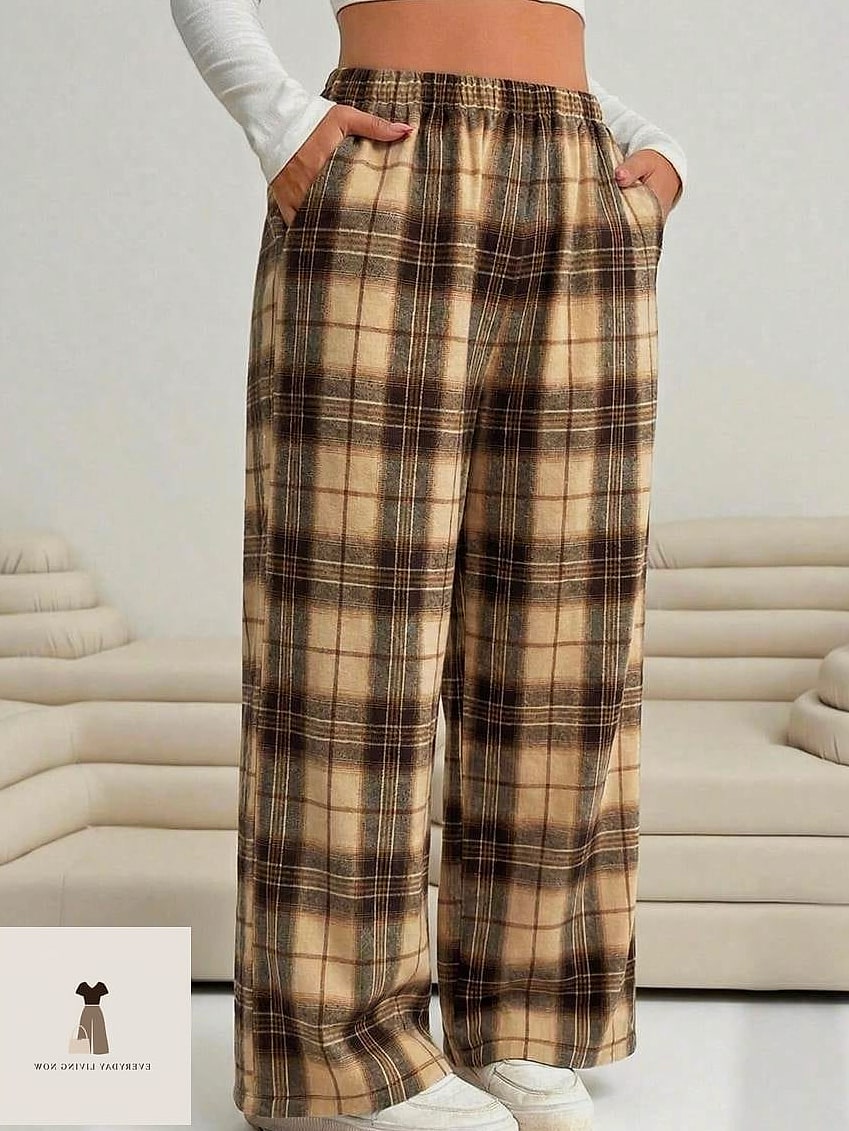 Plaid Trousers and a Simple White Button-Up