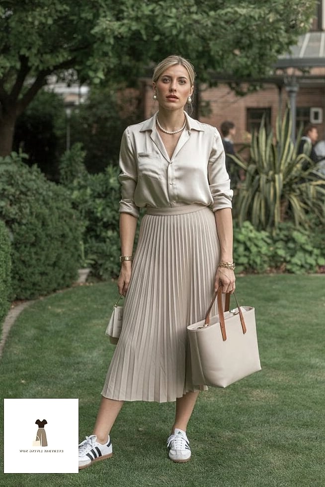 Pleated Skirt and Ribbed Tank