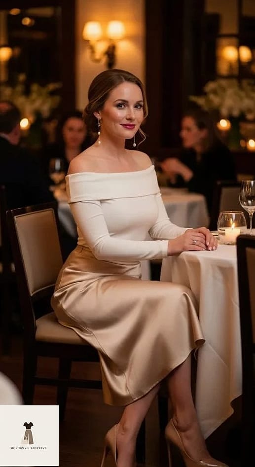 21 Dinner Outfit That Every Stylist Needs to See 19 The Power Shoulder Dress