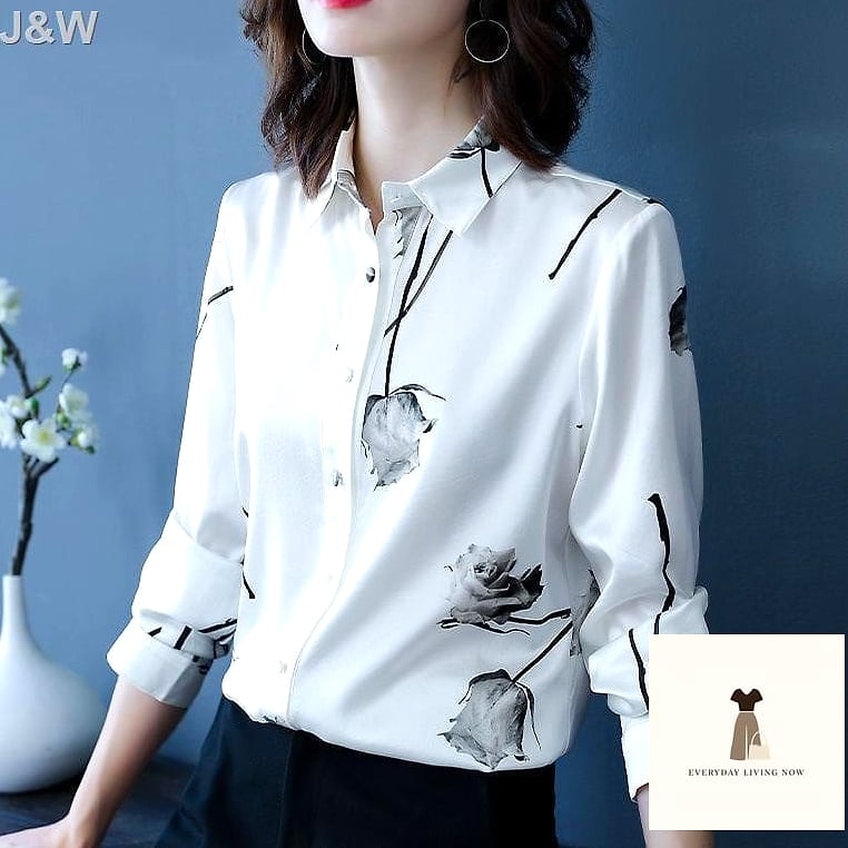 Printed Blouse with Solid Trousers