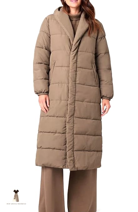Puffer Coat and Flare Jeans