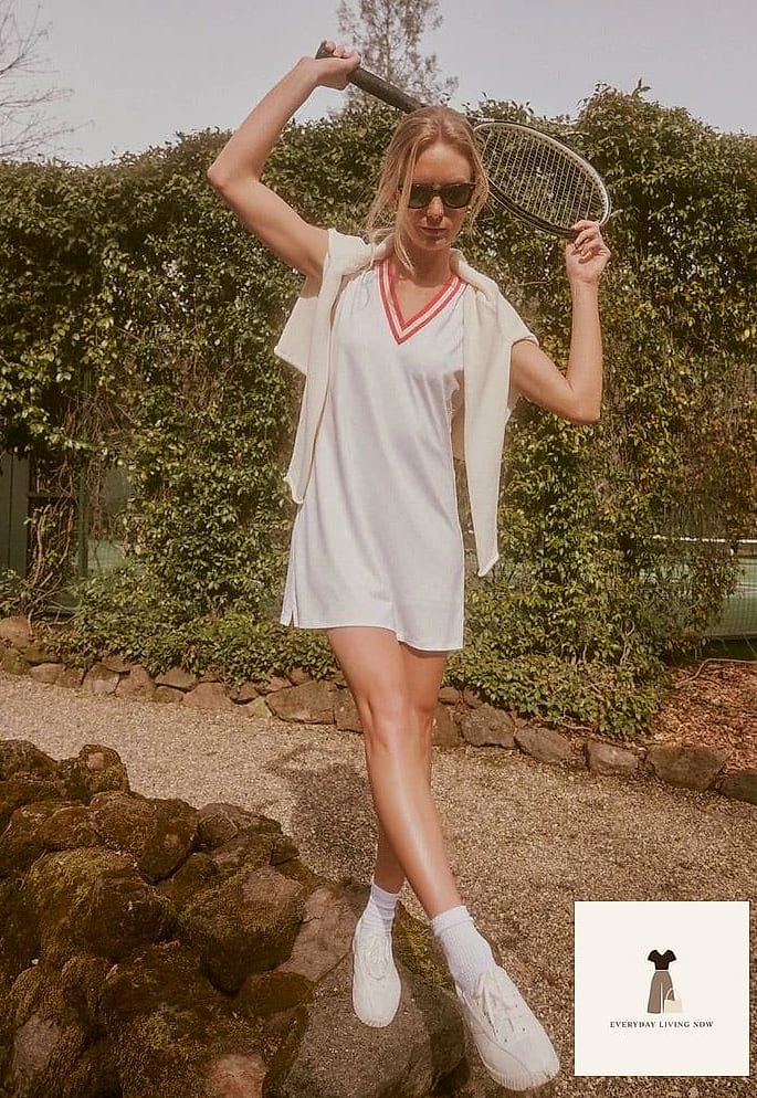Retro Striped Polo and White Shorts