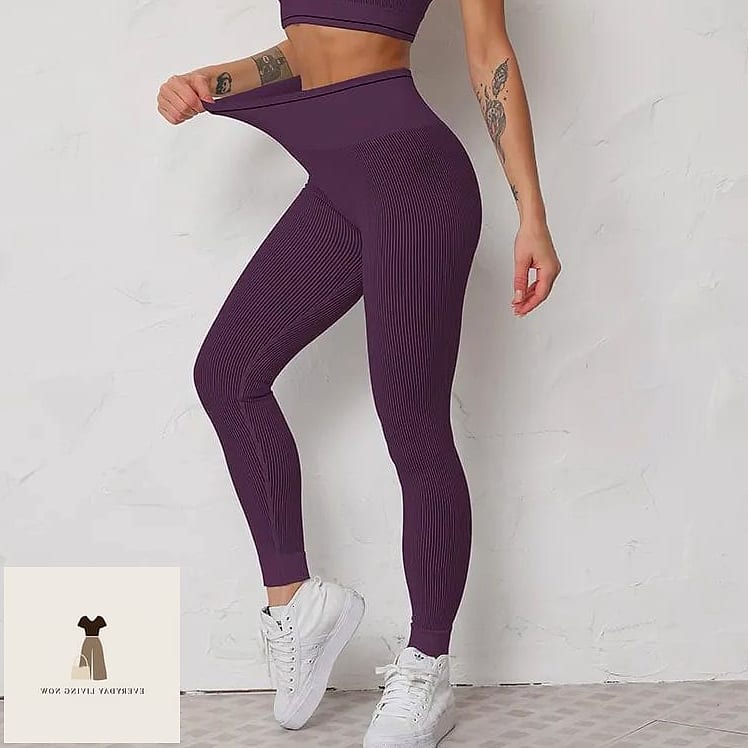 Ribbed Seamless Leggings with a Matching Bralette