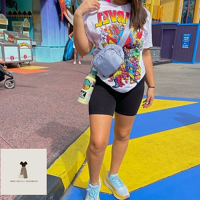 Running Shorts and a Sports Bra Layered Look
