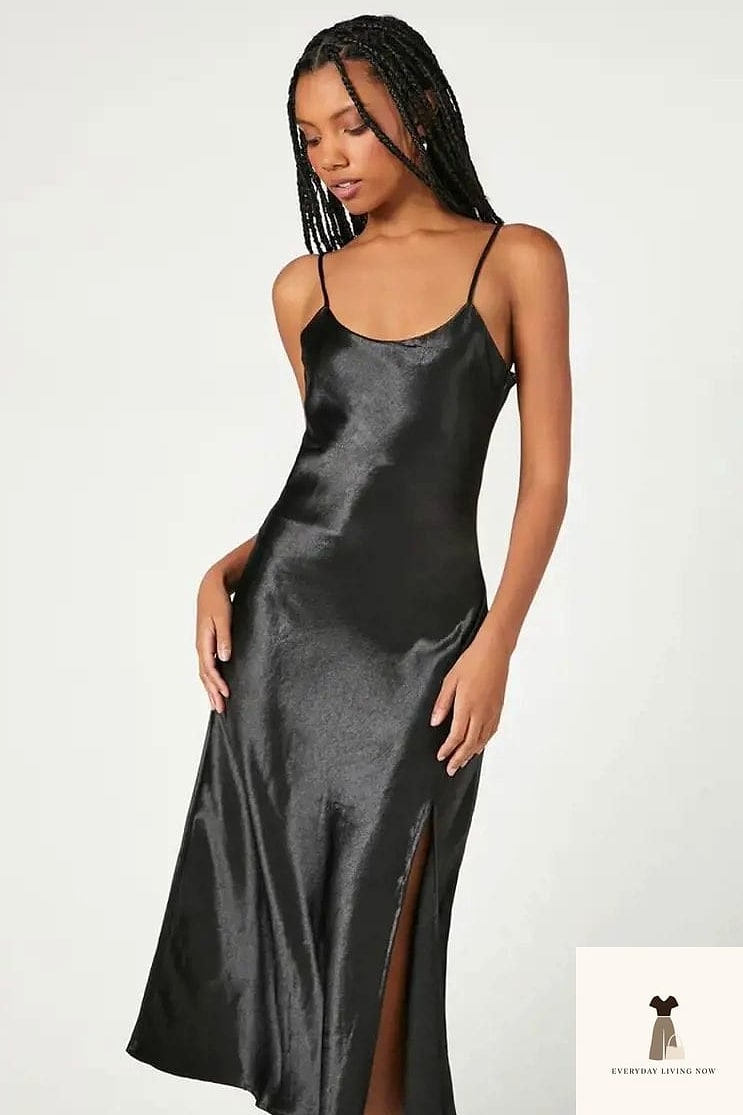 25 Outfit Semiformal That Are Dreamy and So Inspiring 15 Satin Slip Dress with a Denim Jacket Twist