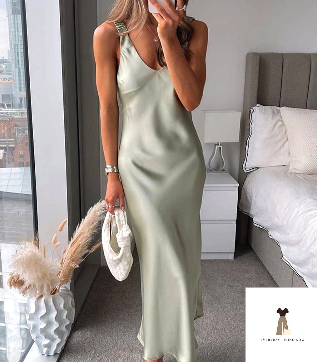 Satin Slip Skirt and Turtleneck