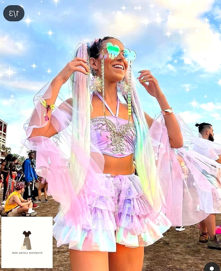 29 Rave Outfit That Are Trending Right Now 19 Sequin Bralette and Joggers