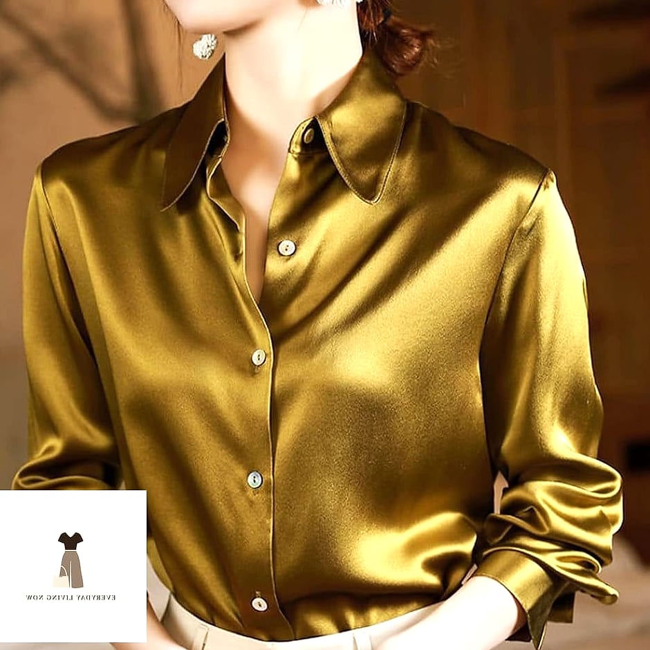 Silk Blouse and Straight-Leg Jeans