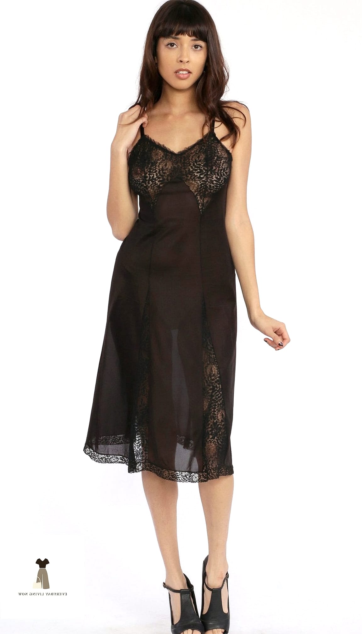 21 Lingerie Outfit That Are Trending Right Now 9 Slip Dress and Chunky Knit Cardigan