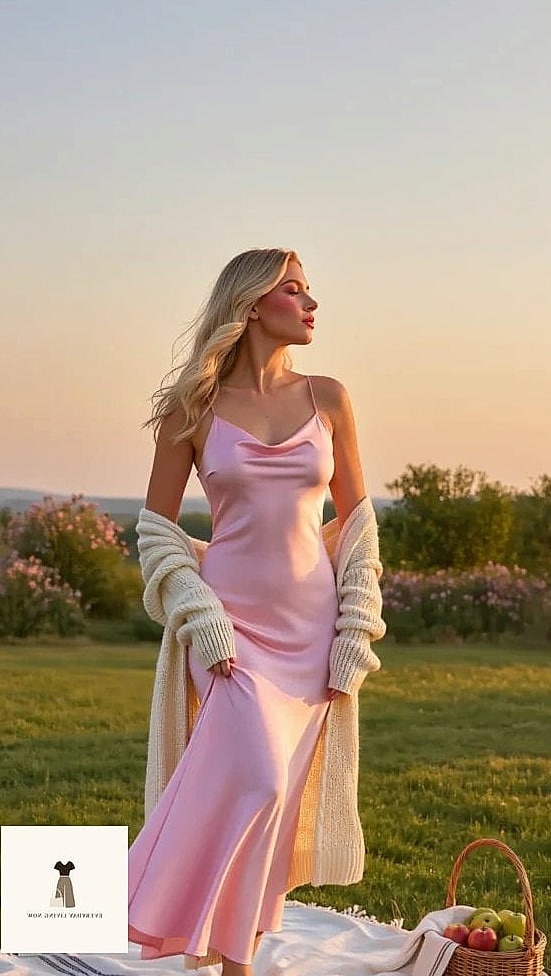 23 Picnic Outfit That Every Stylist Needs to See 16 Slip Dress Layered Over a Tee