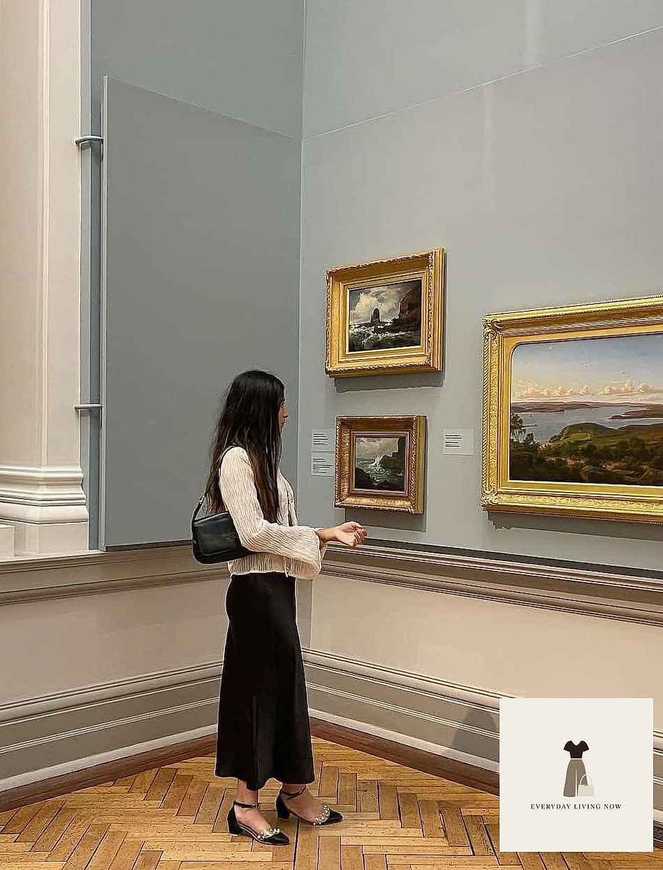 30 Museum Outfit That Are Trending Right Now 12 Slip Dress Layered Over a Turtleneck