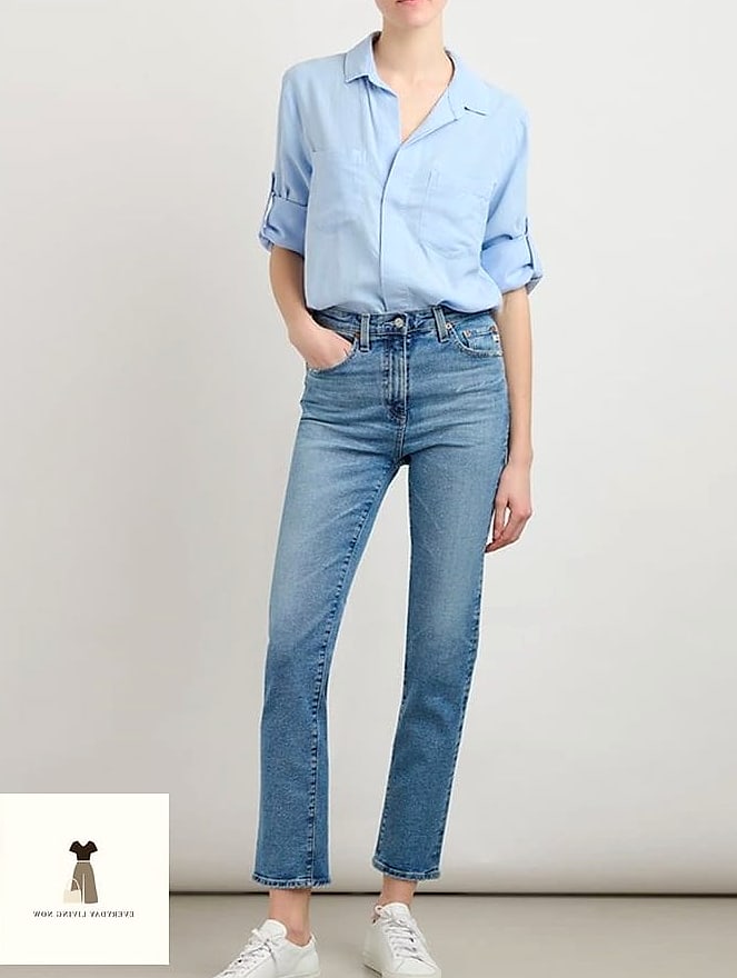 Straight-Leg Jeans and a Silk Cami