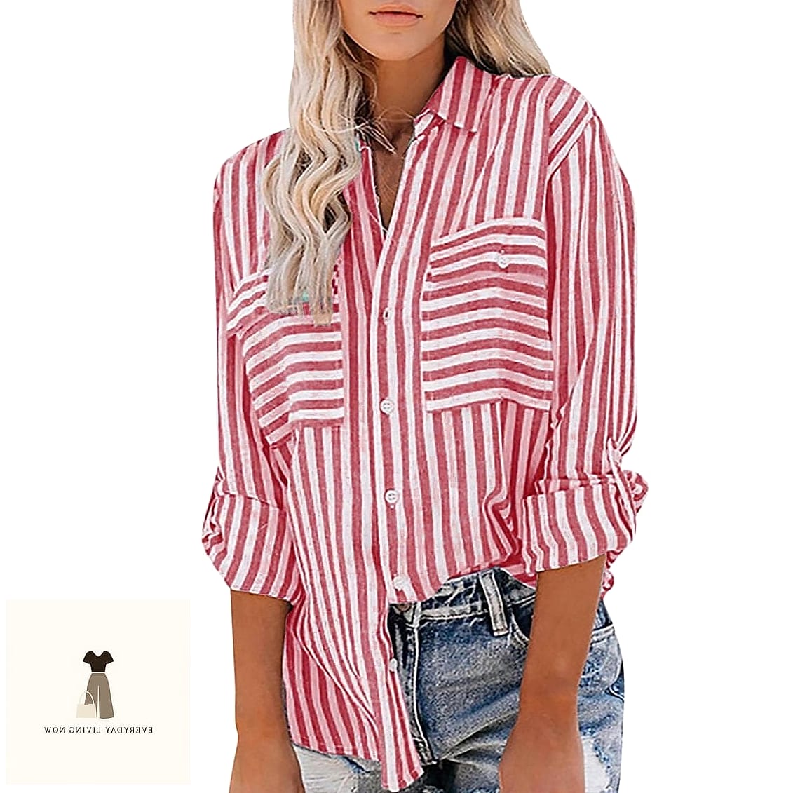 30 Striped Shirt Outfit That Are Absolutely Stunning 3 Striped Button-Down with Wide-Leg Trousers