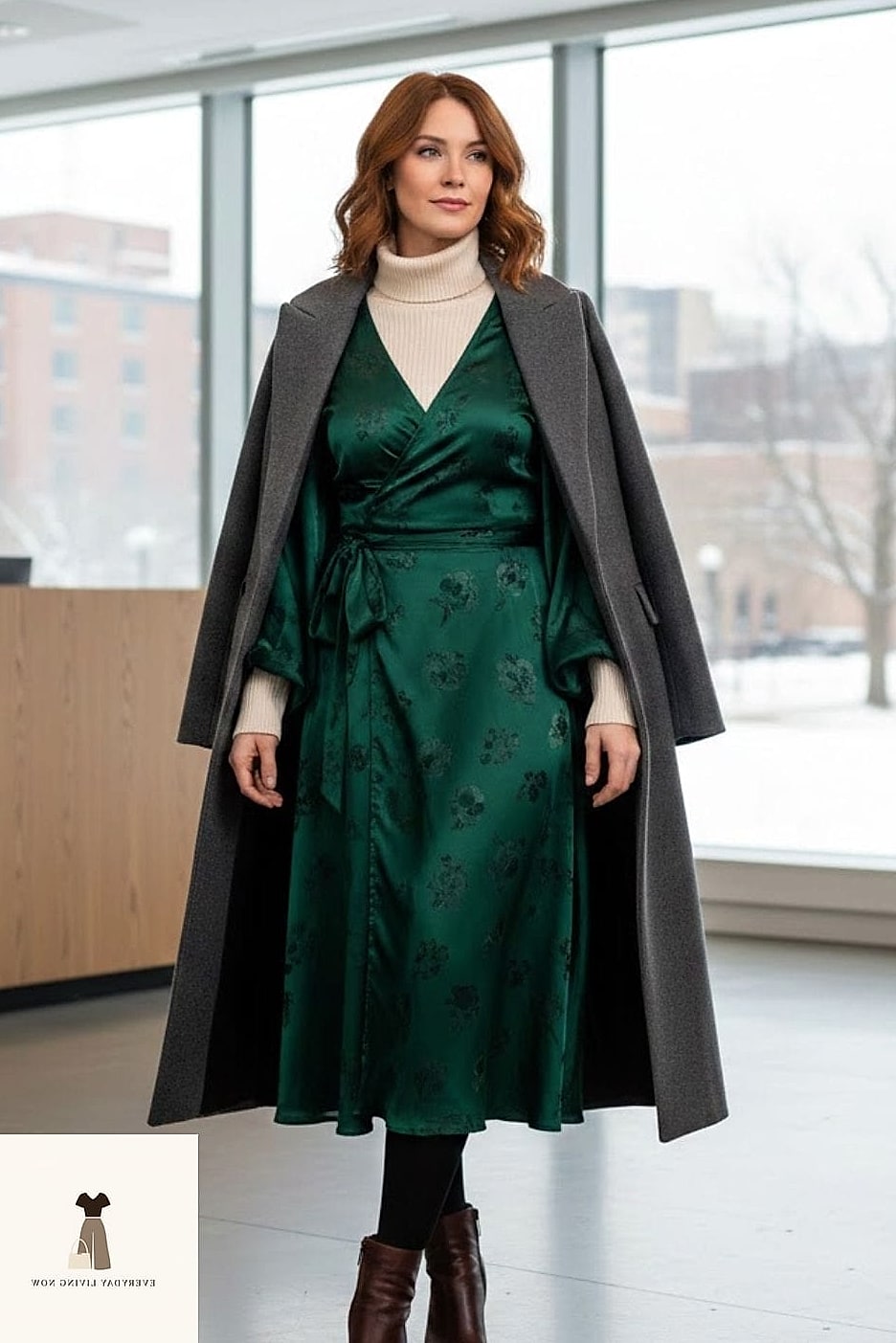 Sweater Dress with Tights