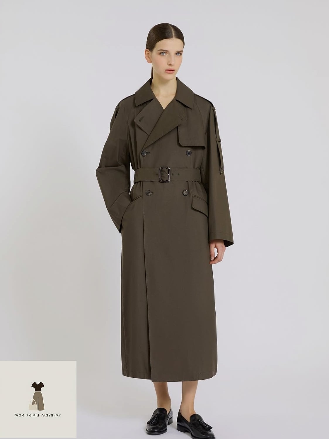 Trench Coat and Wide-Leg Trousers