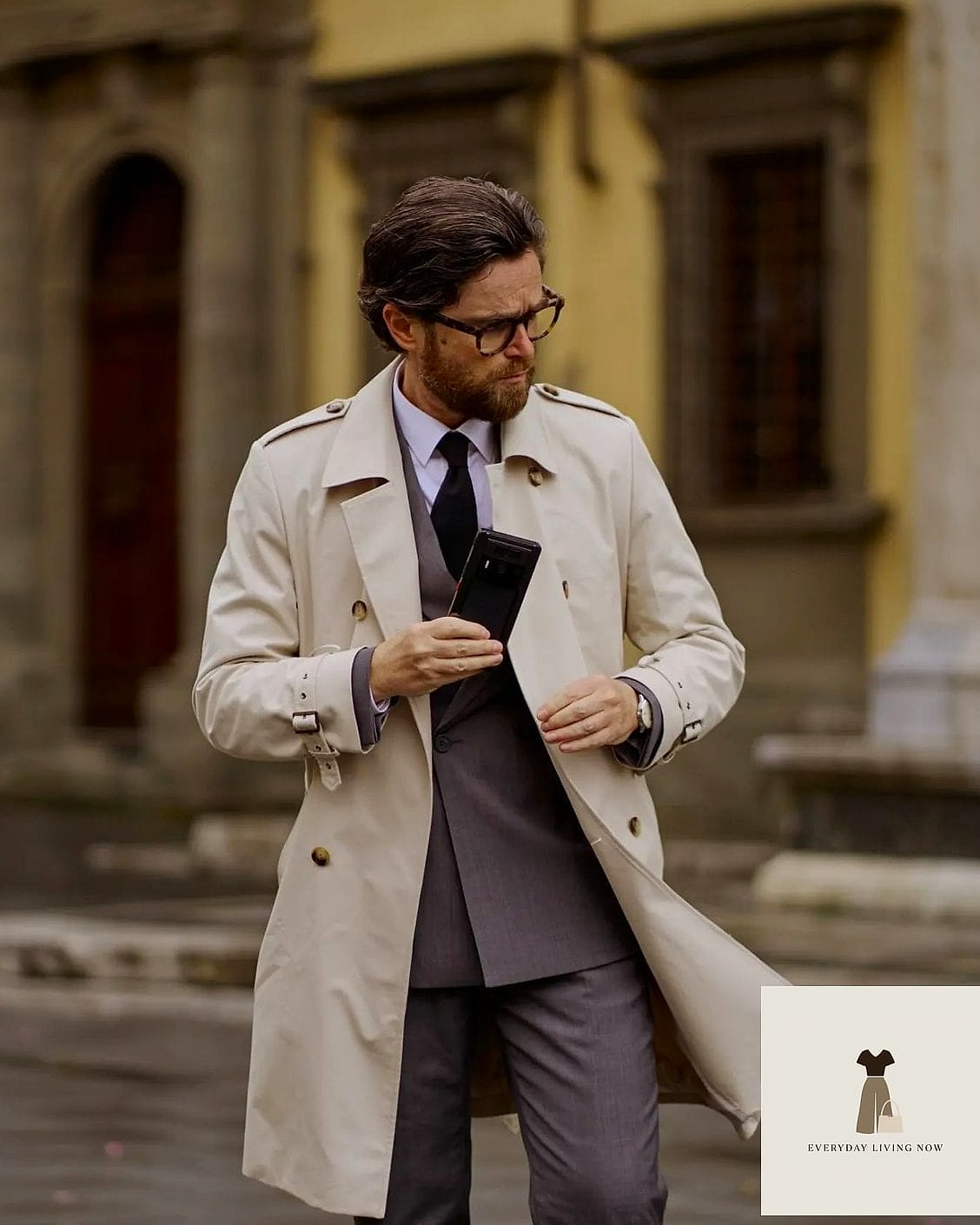 Trench Coat Over a Suit Set