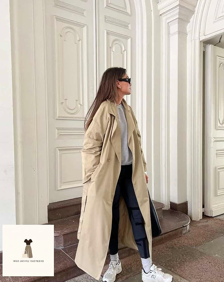 Trench Coat Over Leggings and a Long Cardigan