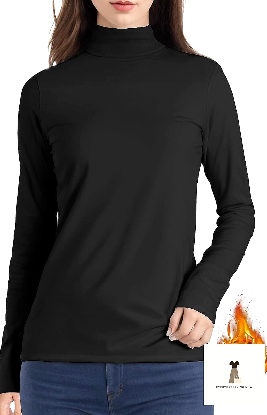 Turtleneck-Layered Polo for Cold Weather