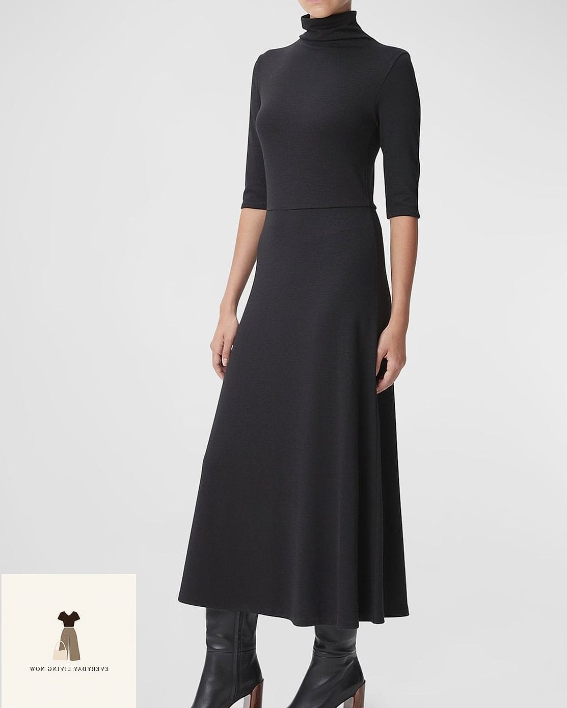 27 Comfy Outfit That Are Absolutely Stunning 7 The Turtleneck and Midi Skirt Pairing