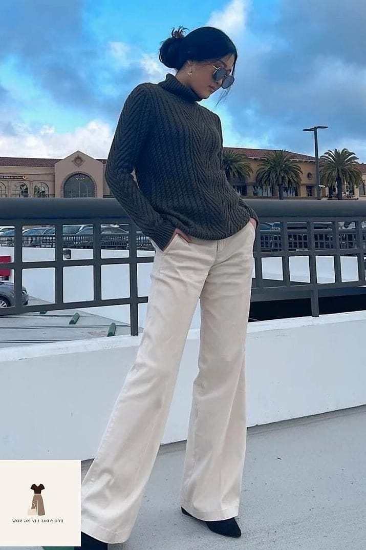 30 Beige Pants Outfit You Need to Try Next 6 The Turtleneck and Trouser Pairing