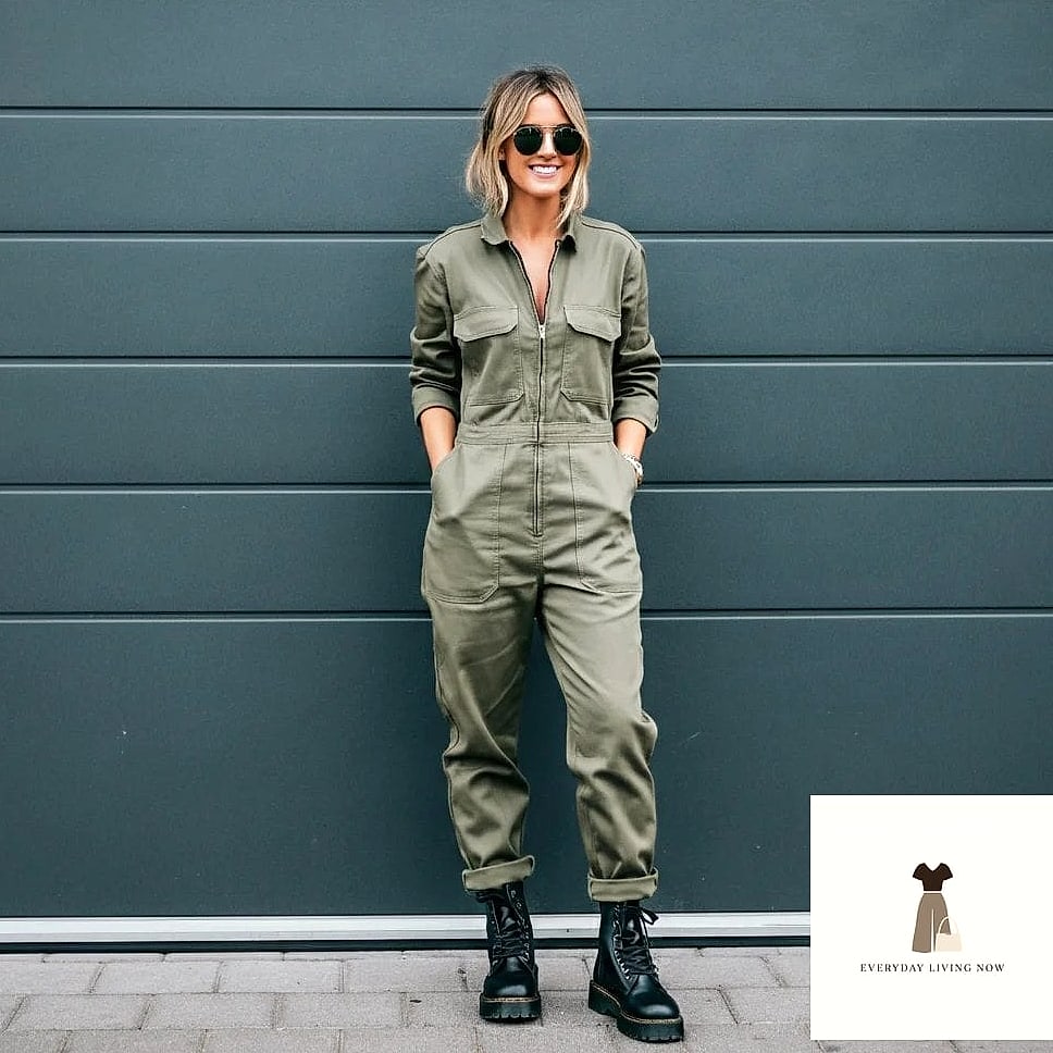 Utility Jumpsuit With Combat Boots
