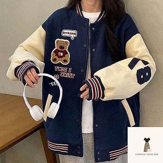 Varsity-Style Coat and Mini Skirt