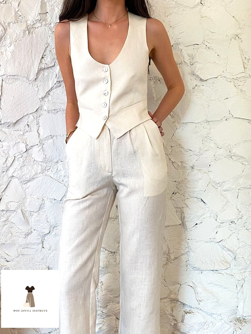 30 Beige Pants Outfit You Need to Try Next 16 The Vest and Button-Down Layer