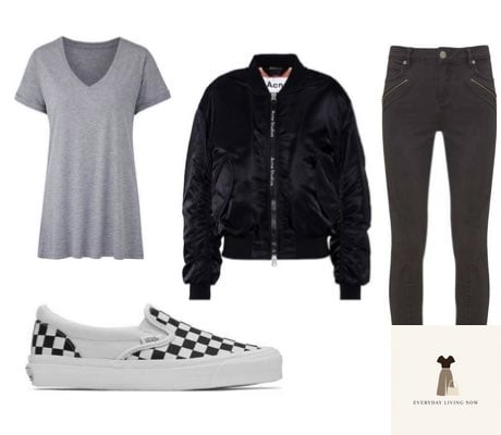 24 Vans Outfit You Need to Try Next 6 WEARING CHECKERBOARD VANS WITH GREY JEANS