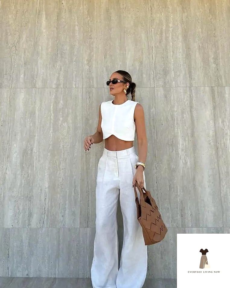 White Linen Pants and a Structured Tote