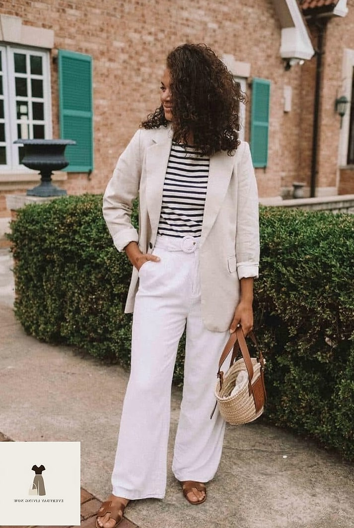 White Linen Pants with Ankle Boots