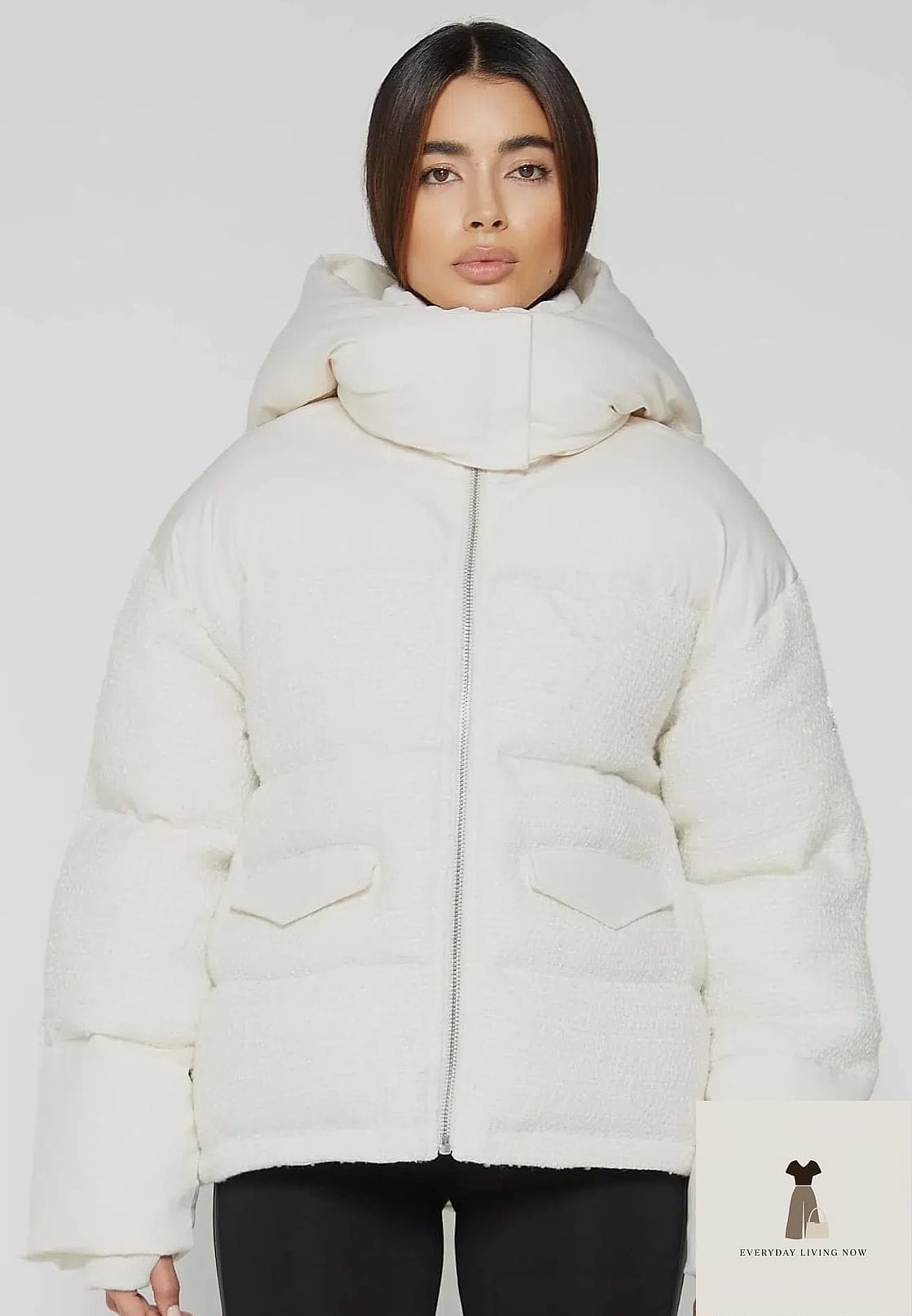 27 White Outfit That Are Breathtakingly Beautiful 26 The White Puffer Jacket for Winter Contrast