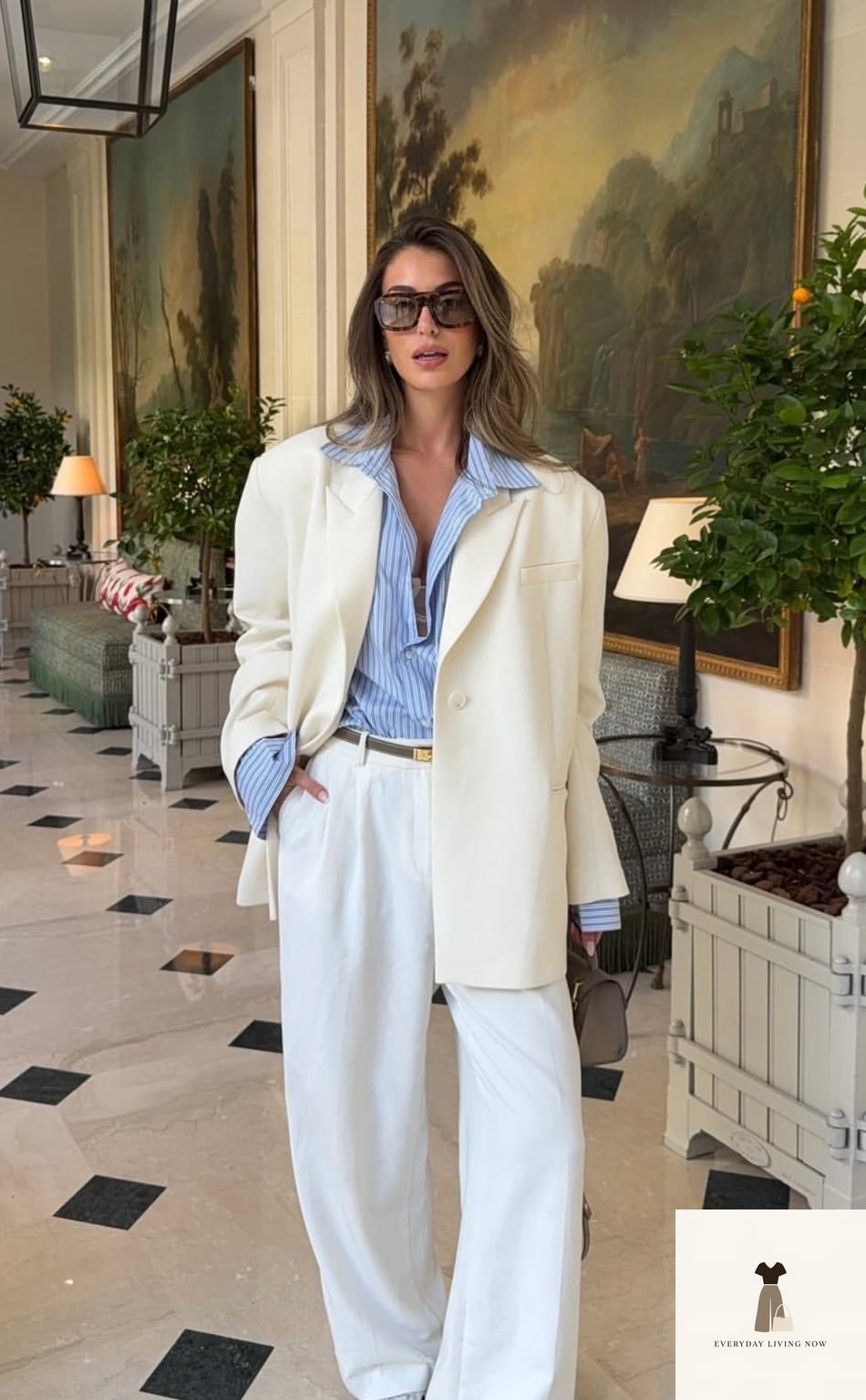 White Shirt and Straight-Leg Jeans