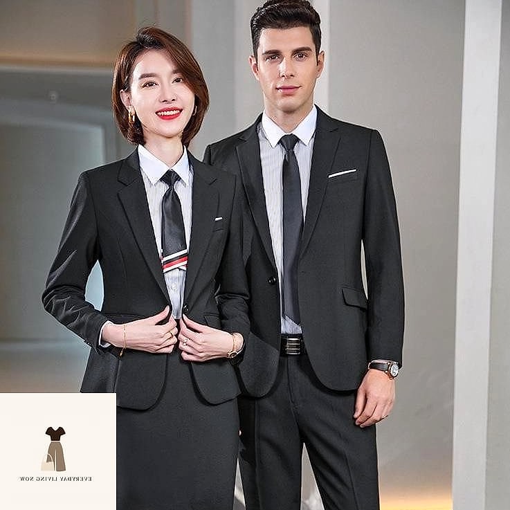 Wide-Collar Blouse with Tailored Trousers