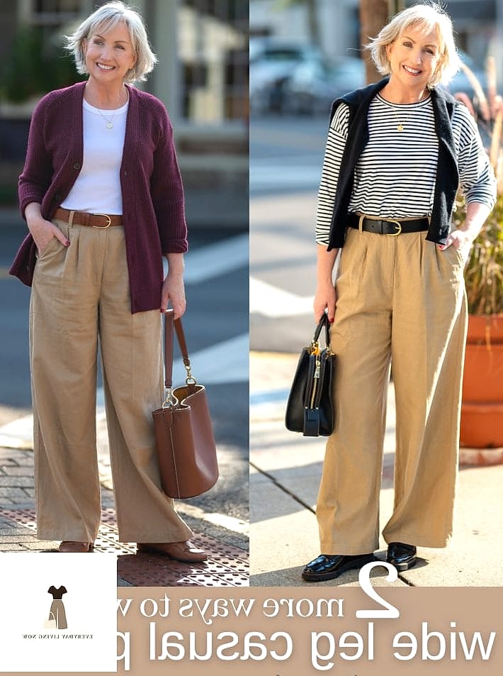 Wide-Leg Trousers with a Simple Tank