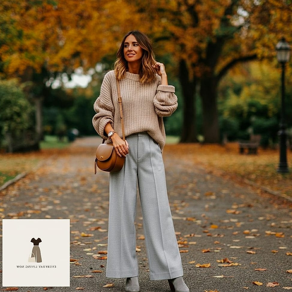 22 Outfit Casual That Every Stylist Needs to See 20 Wide-Leg Trousers and a Cropped Hoodie