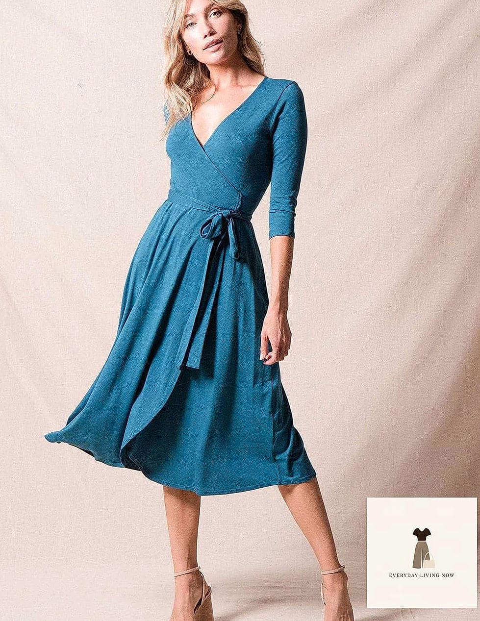 Wrap Dress with Sneakers