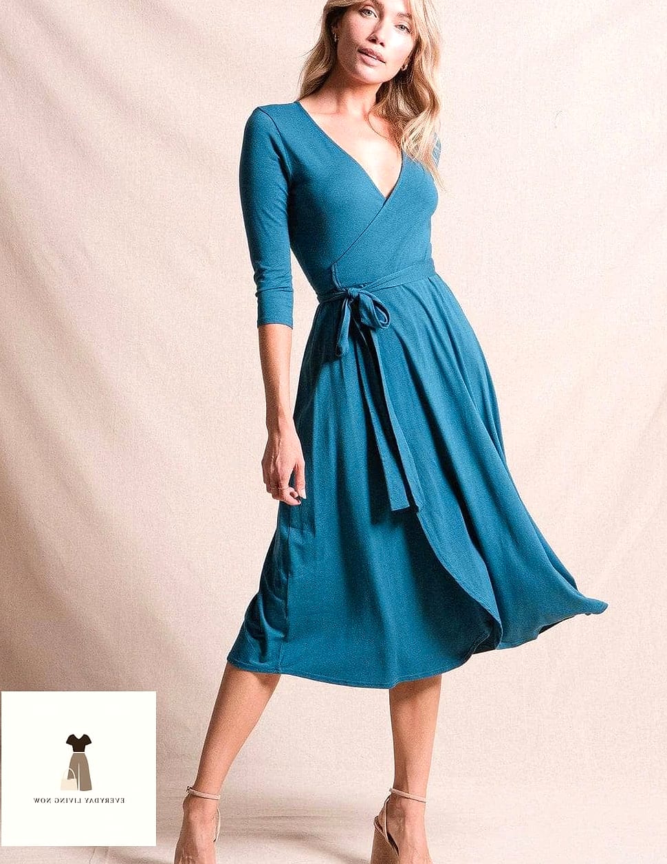Wrap Dress and Sneakers