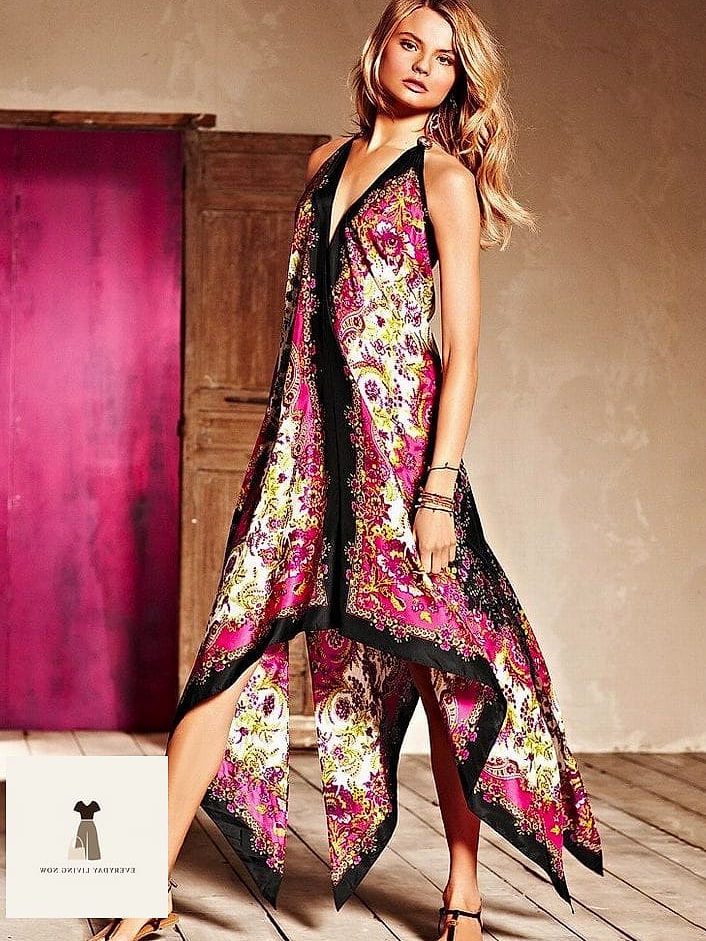30 Scarf Outfit That Are Dreamy and So Inspiring 8 Wrap Dress and Silk Scarf Headband