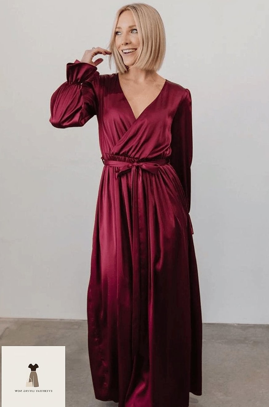 24 Birthday Dinner Outfit Worth Pinning Immediately 7 Wrap Dress in Rust or Burgundy