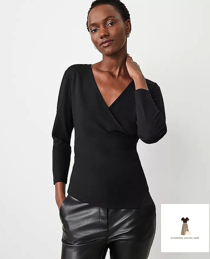 25 Outfit Semiformal That Are Dreamy and So Inspiring 19 Wrap Top and Straight-Leg Trousers